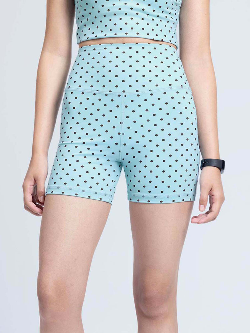 Blue  Polka Contour Booty Shorts