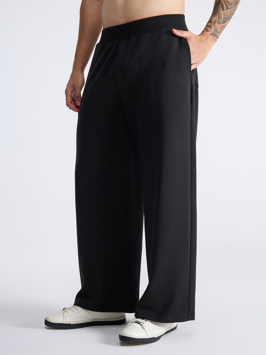 Black Mello Wide Leg Joggers - Men