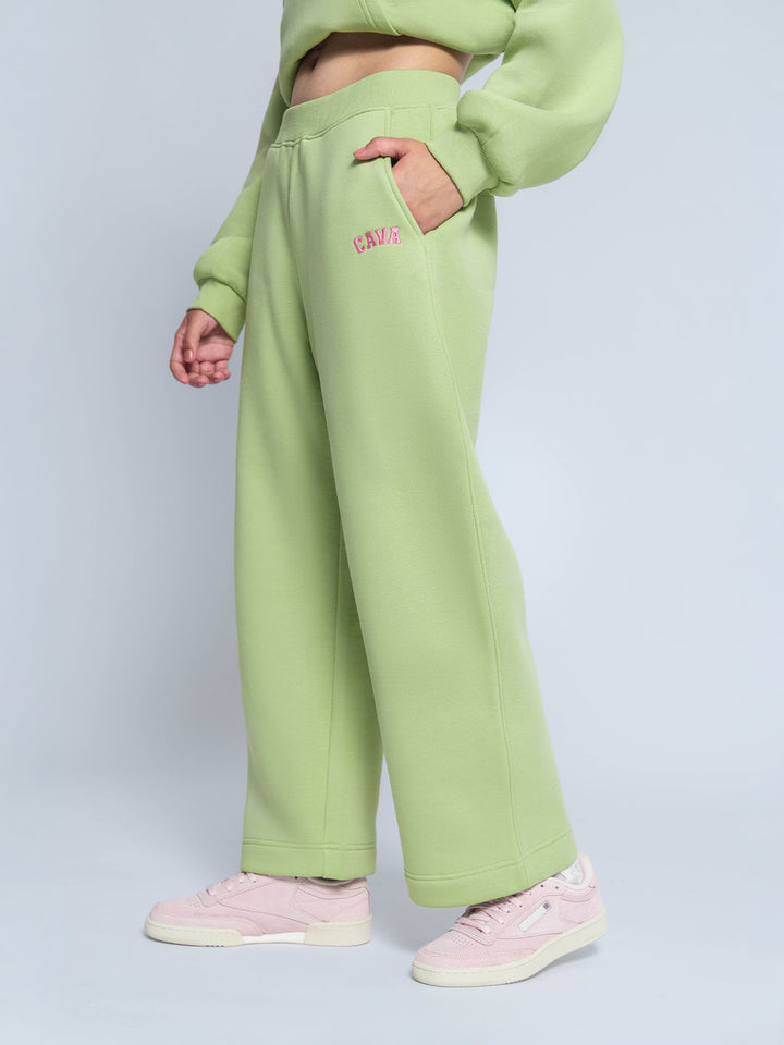 Light Green Fleece Barrel Joggers