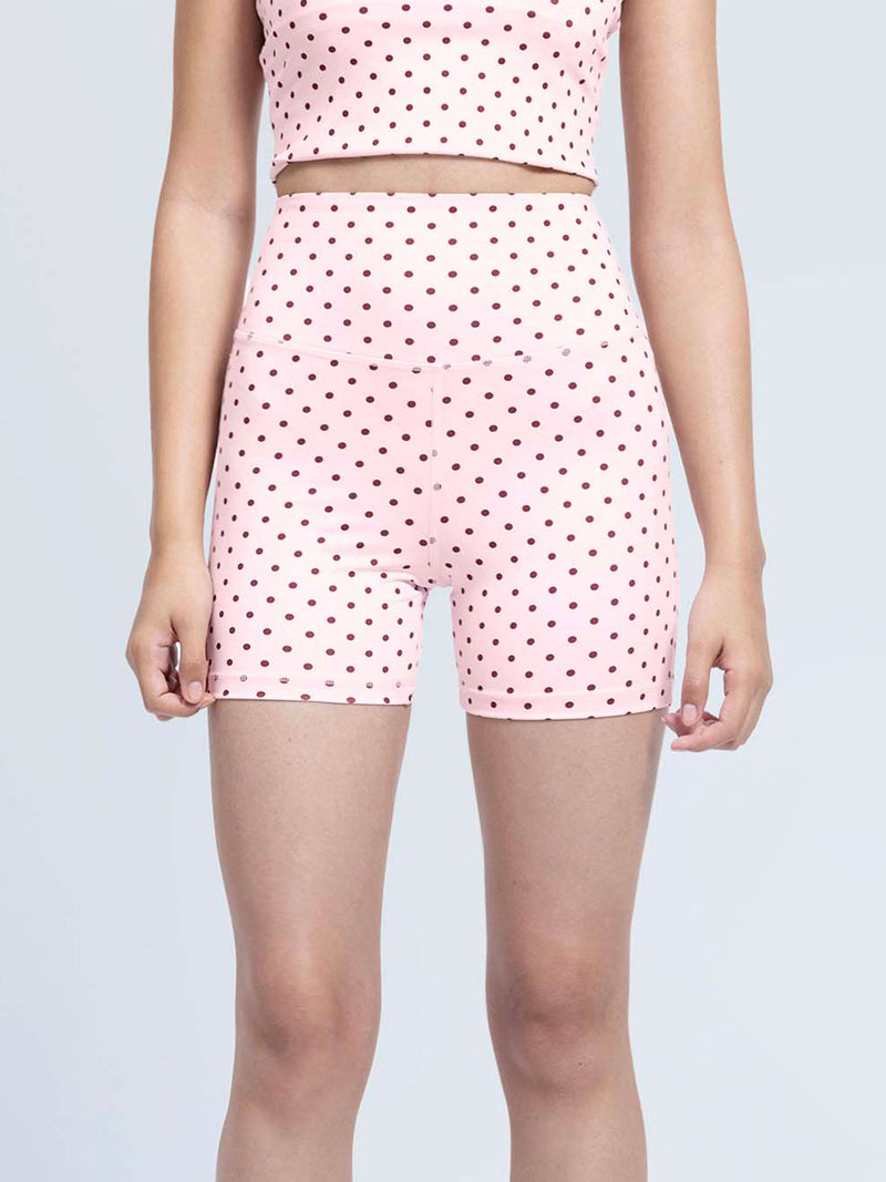 Blush Polka Contour Booty Shorts