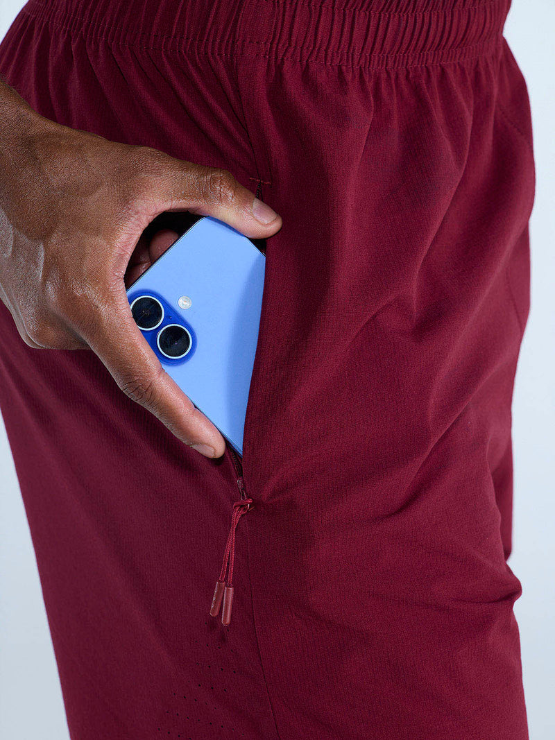 Burgundy 5" Train-In Shorts