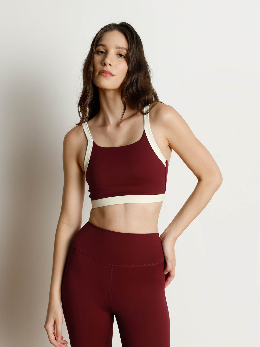 Maroon Splitline Sports Bra