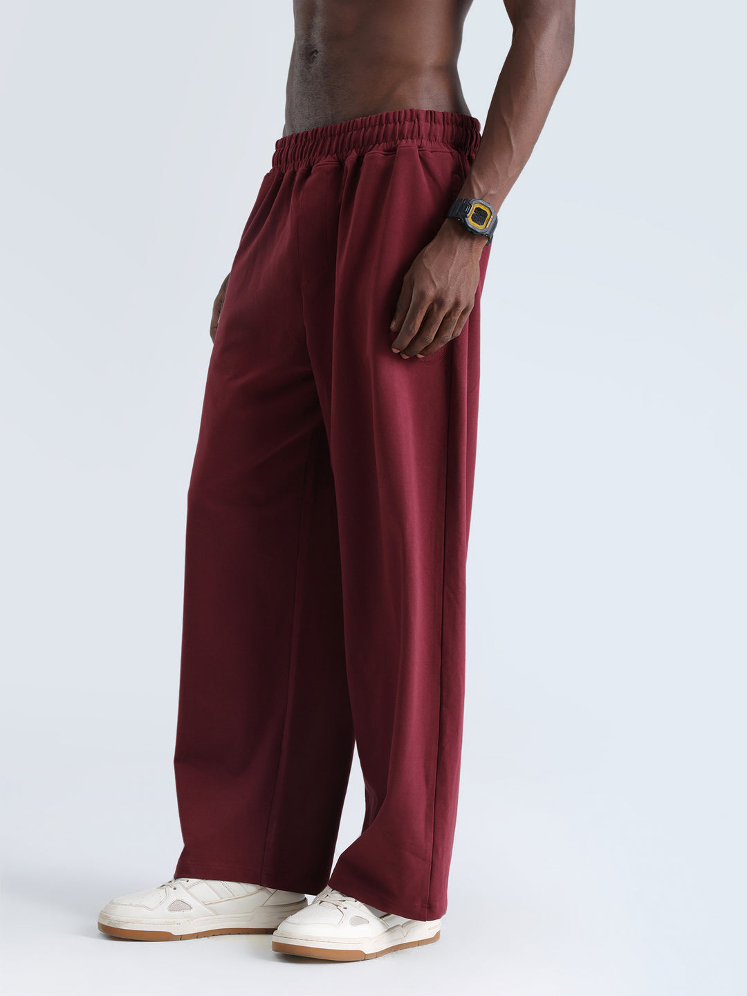 Maroon Wide Leg Joggers