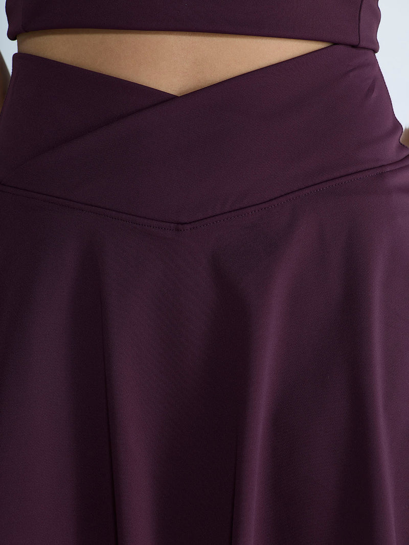 Wine Hourglass Swirl Skorts