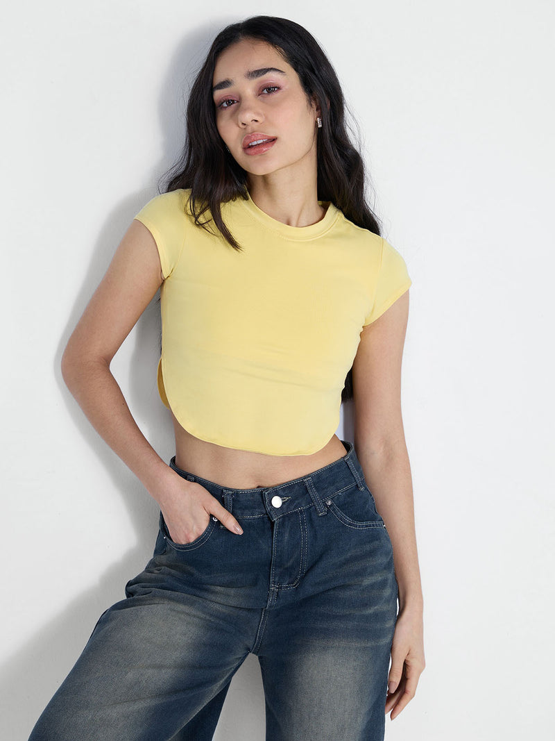 Yellow Cotton Baby Tee