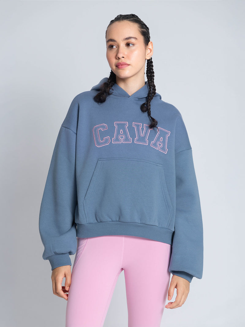 Blue Fleece Oversized Hoodie