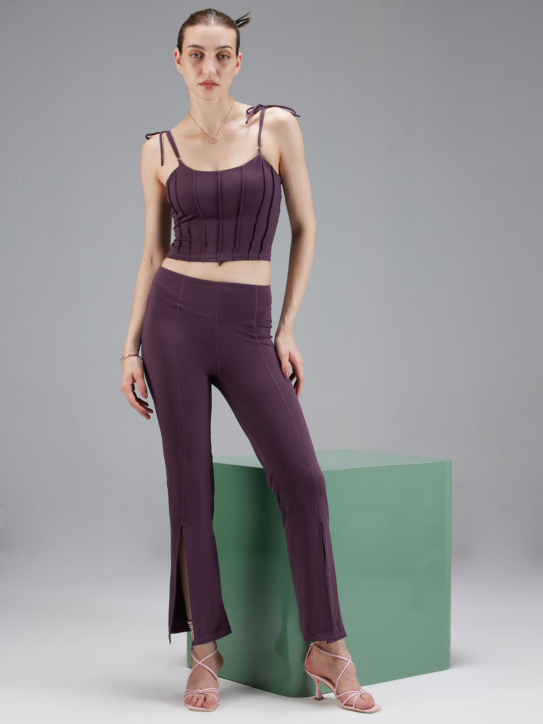 Grape Retro Flare Pants