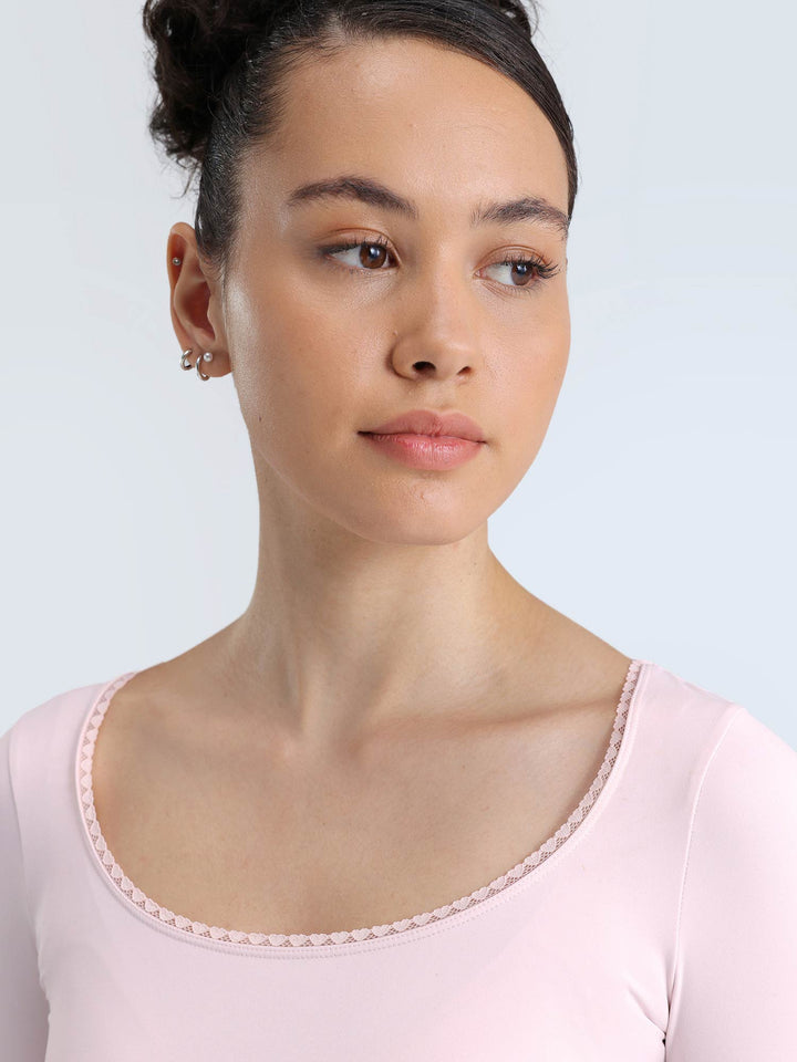 Blush Lace Scoop Neck Top