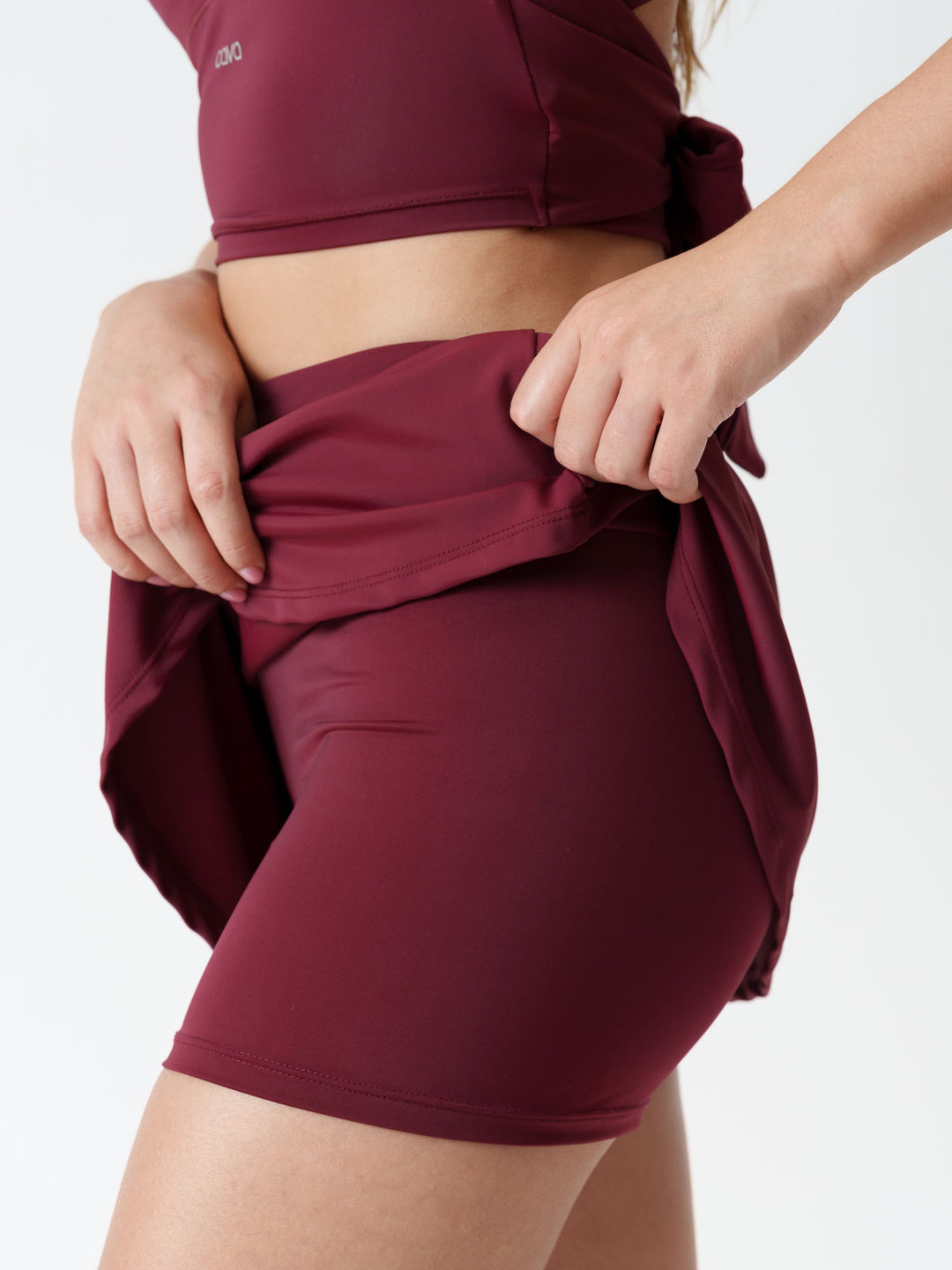 Cherry Ripple Swim Skorts