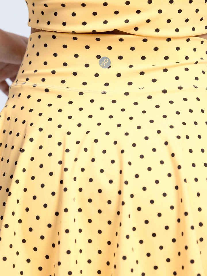 Butter Yellow Polka Swirl Tennis Skorts