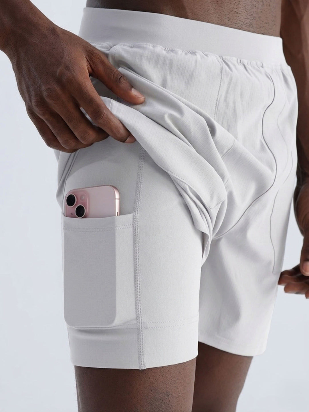 Light Grey 5" Double Layer Rift Shorts