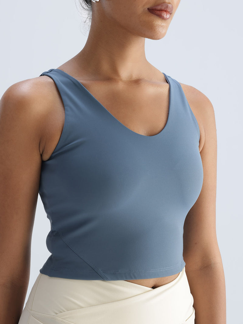 Steel Blue Refine Crop Tank
