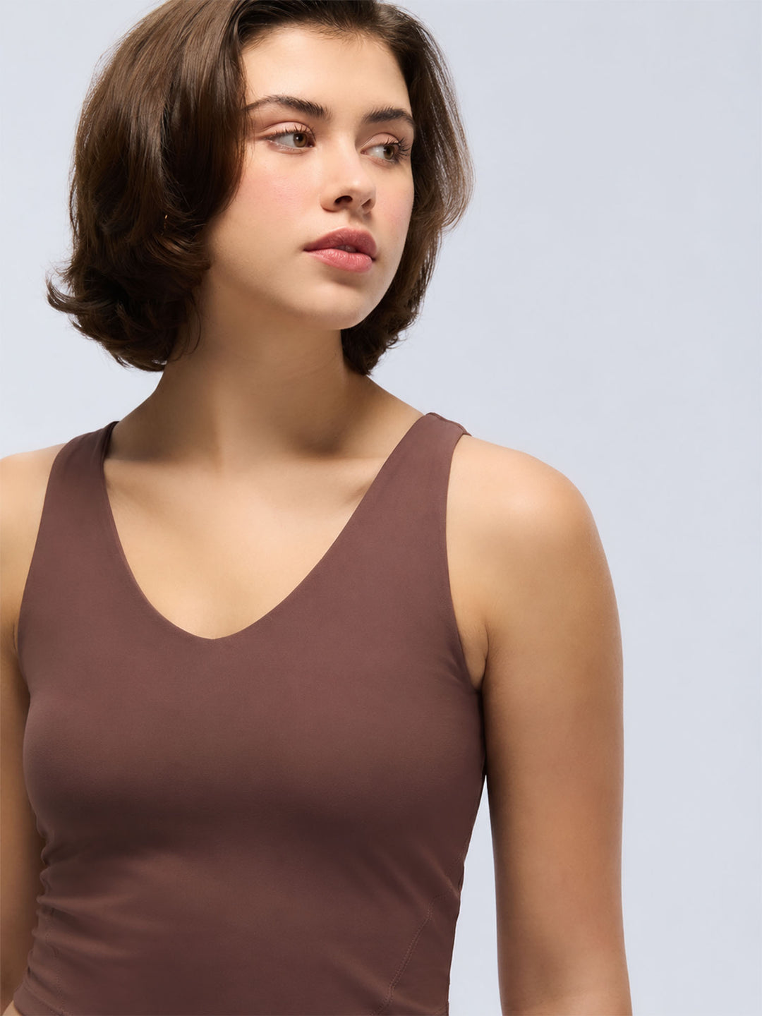 Brown Refine Crop Tank
