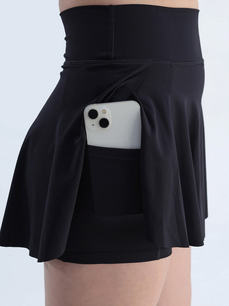 Black Swirl Tennis Skorts