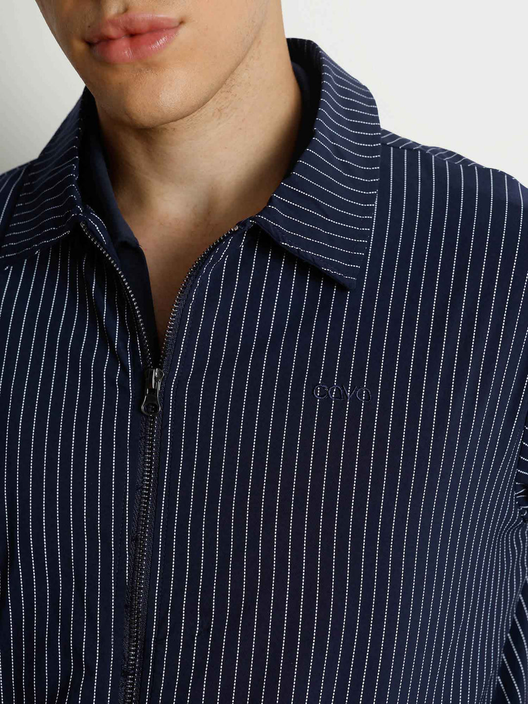 Navy Striped Shacket
