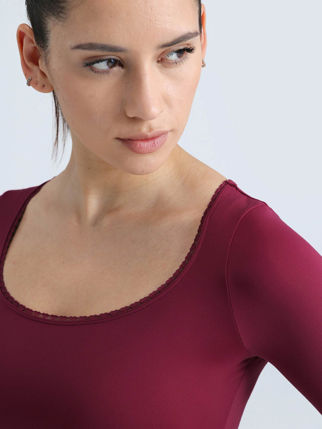 Berry Lace Scoop Neck Top
