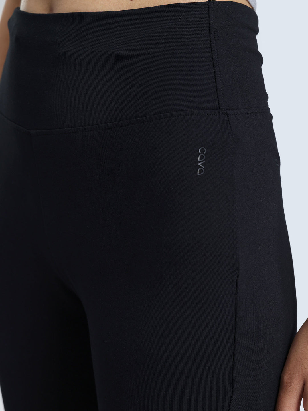 Black Cotton Flared Leggings
