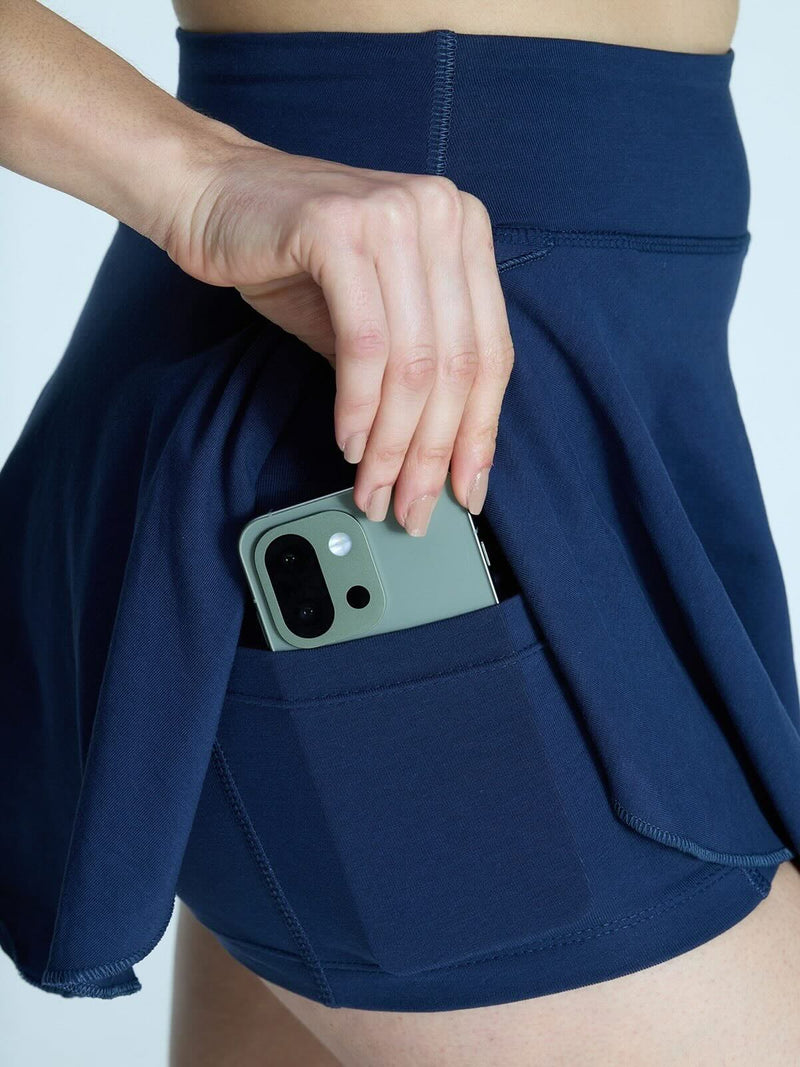 Navy Cotton Twirl Skort