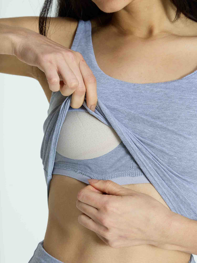 Grey Cotton Scoop Tank