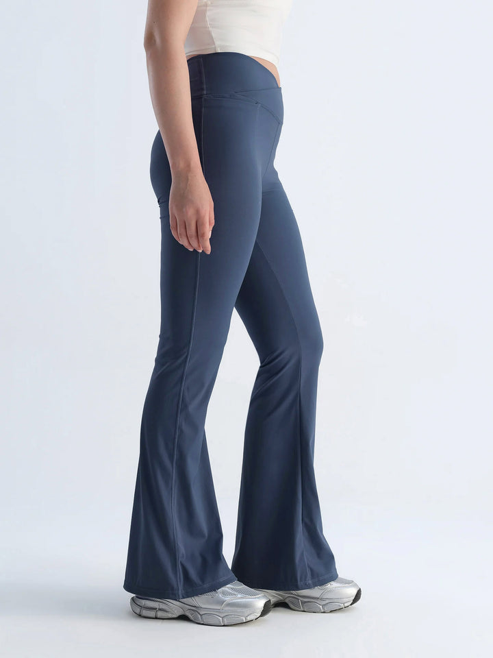 Steel Blue  Hourglass Flared Leggings