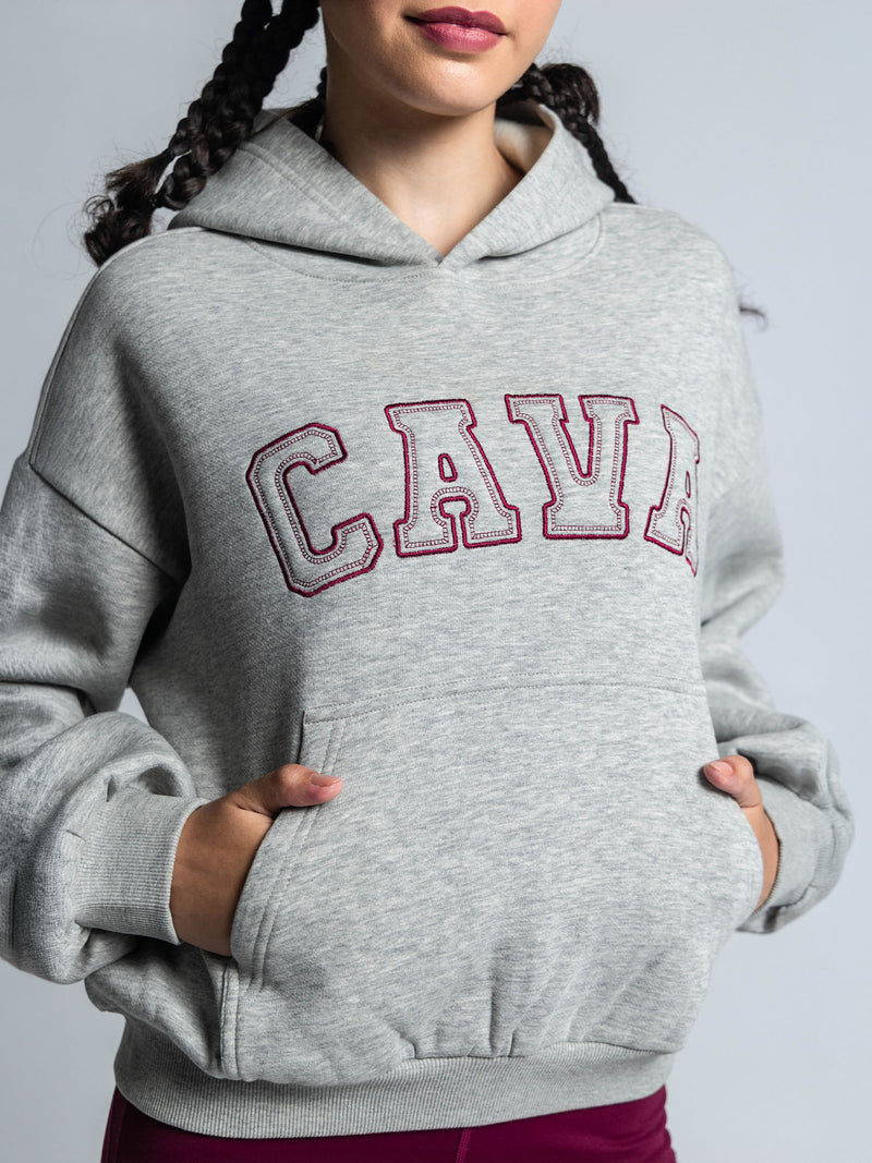 Grey Melange Fleece Oversized Hoodie