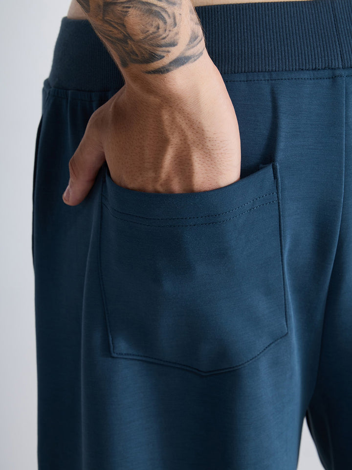 Petrol Blue Mello Wide Leg Joggers - Men