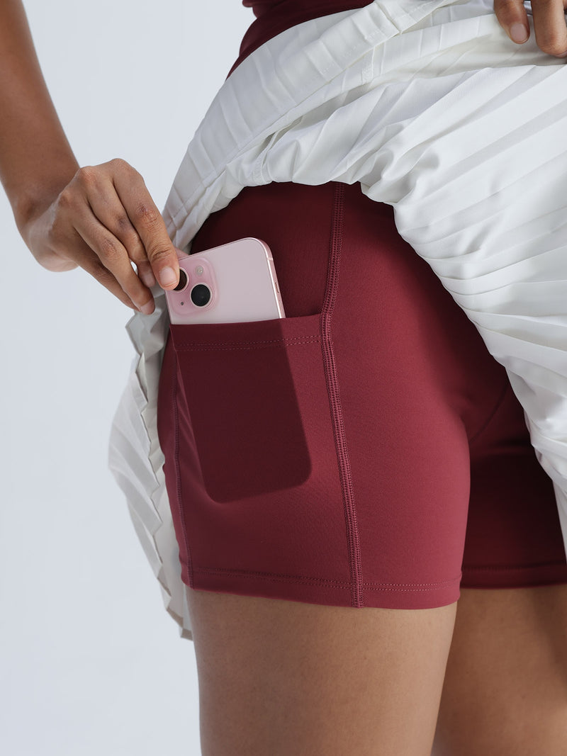 Cherry Pleated Mini Dress