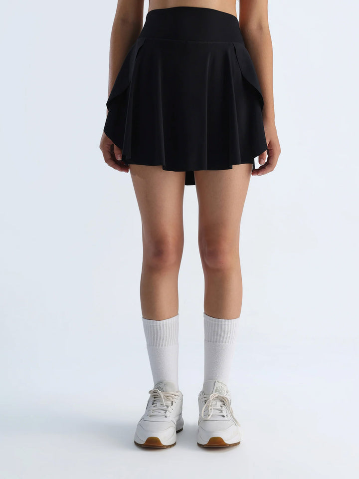 Black Swirl Tennis Skorts - Longer
