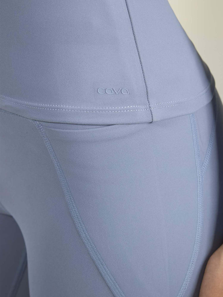 Storm Blue Sculpt V-Neck Top