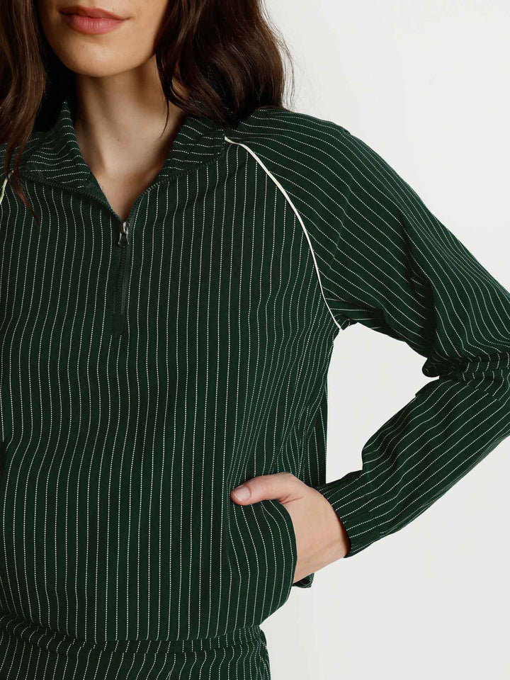 Pine Stripe Rally Quarter Zip Jacket