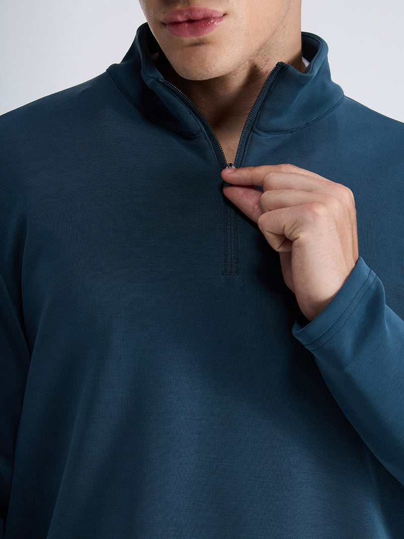 Petrol Blue Mello Quarter Zip