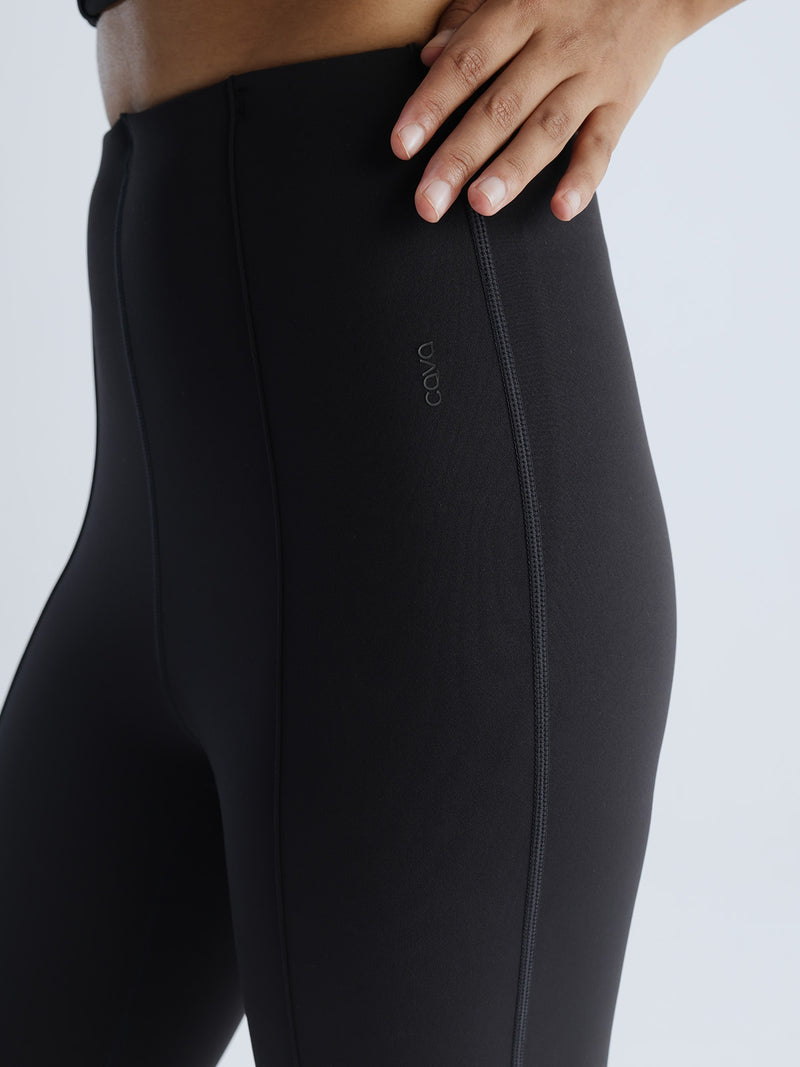 Black Pintuck Flared Pants