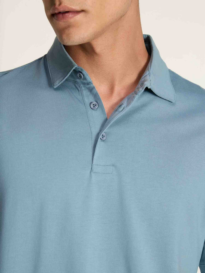 Blue Supima Polo T-Shirt - Regular Fit