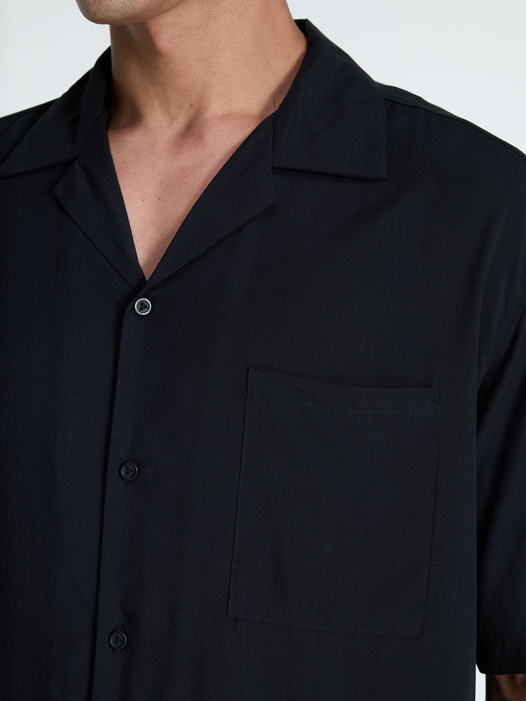 Black Airy Resort Shirt