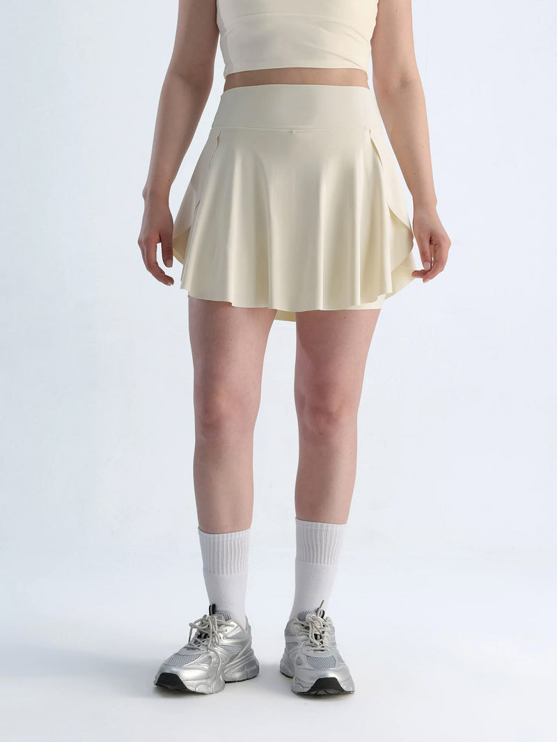 Ivory Swirl Tennis Skorts - Longer