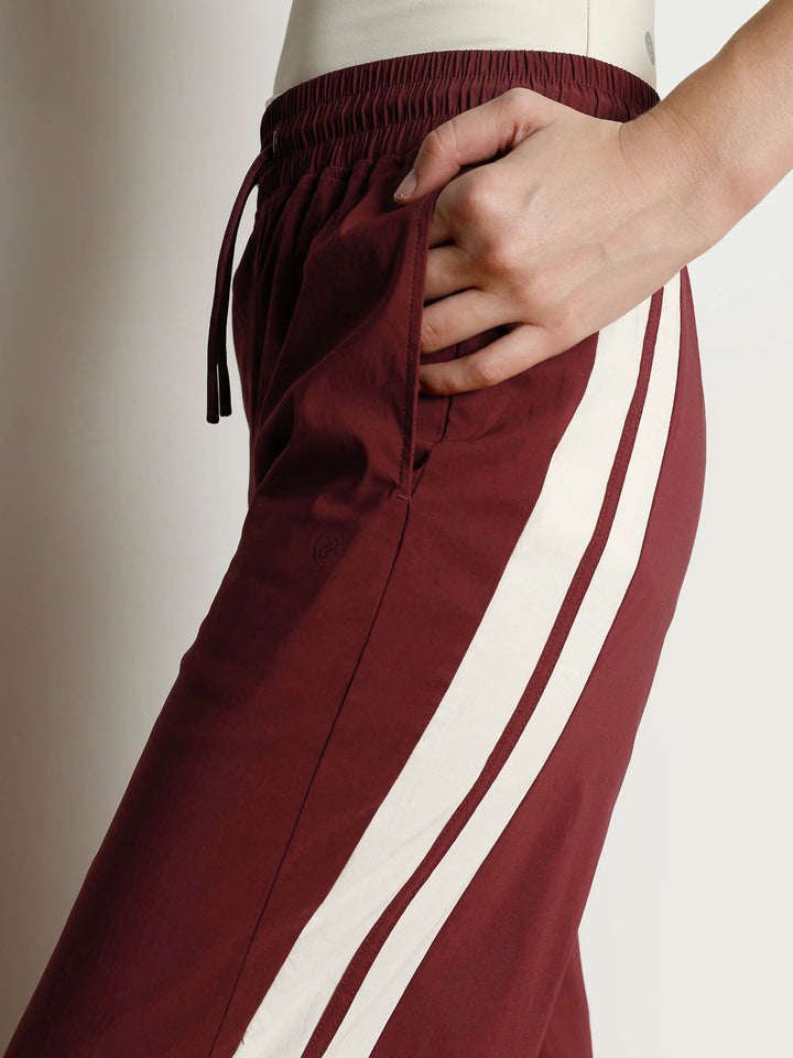 Maroon Drift Wide Leg Tracks - Women