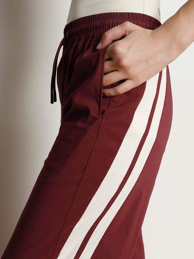 Maroon Drift Wide Leg Tracks - Women