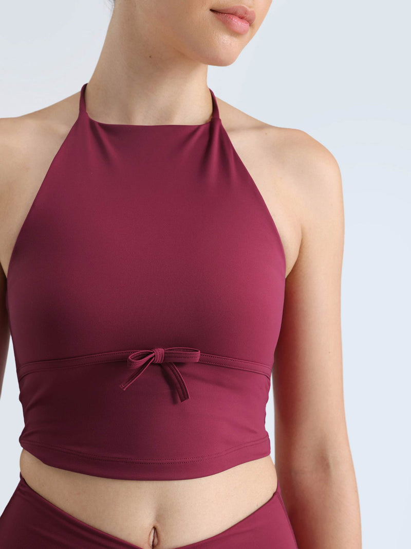 Berry Bow Halter Top