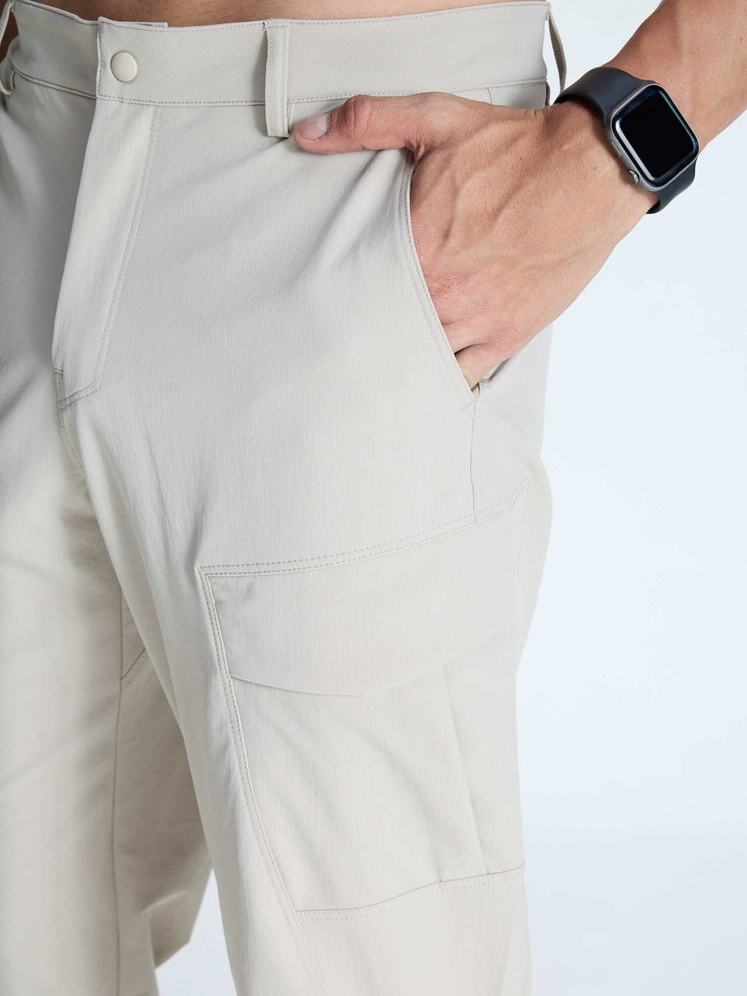 Beige Stride Cargo Pants