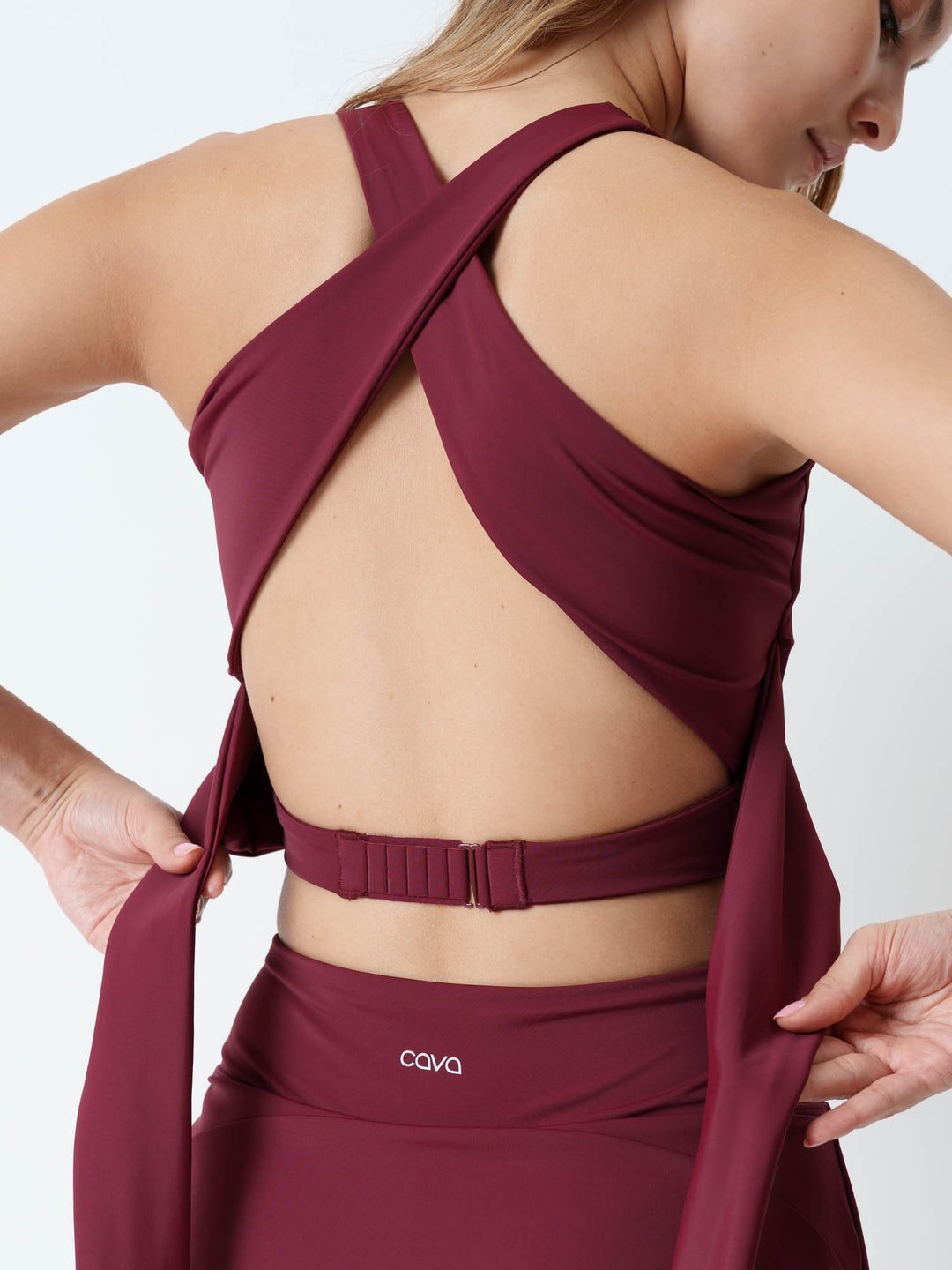 Cherry Tieback Swim Top