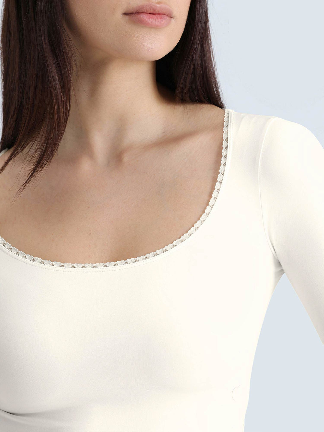 Ivory Lace Scoop Neck Top