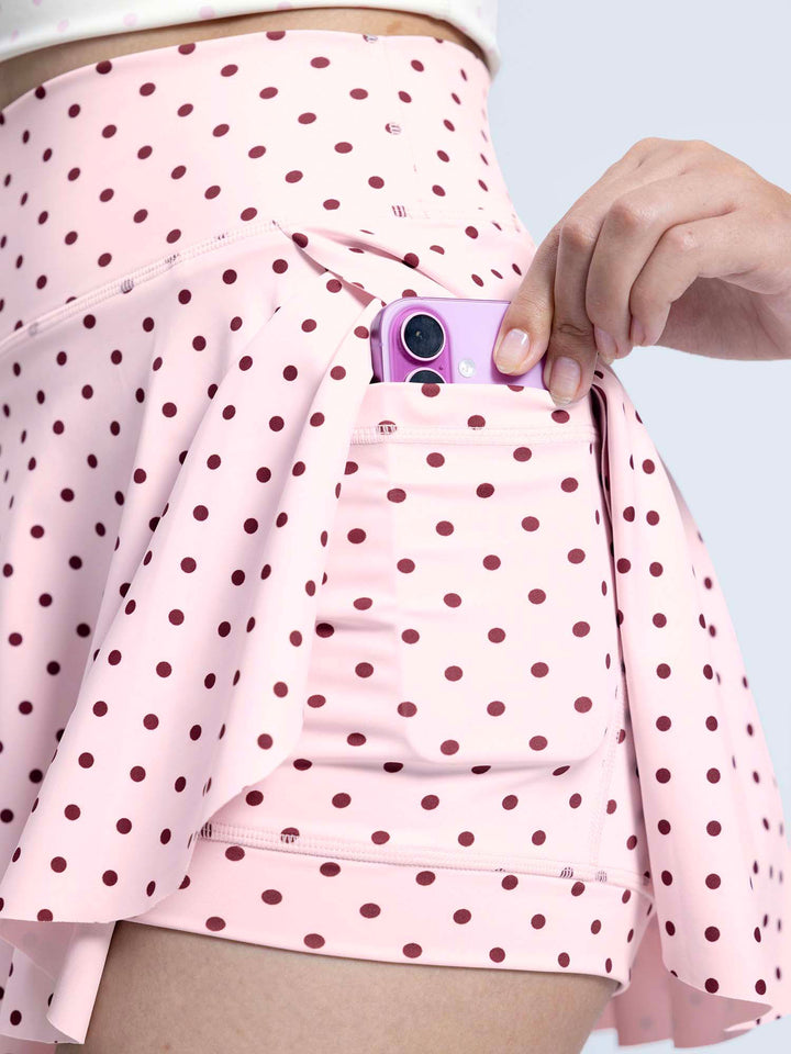 Blush Polka Swirl Tennis Skorts