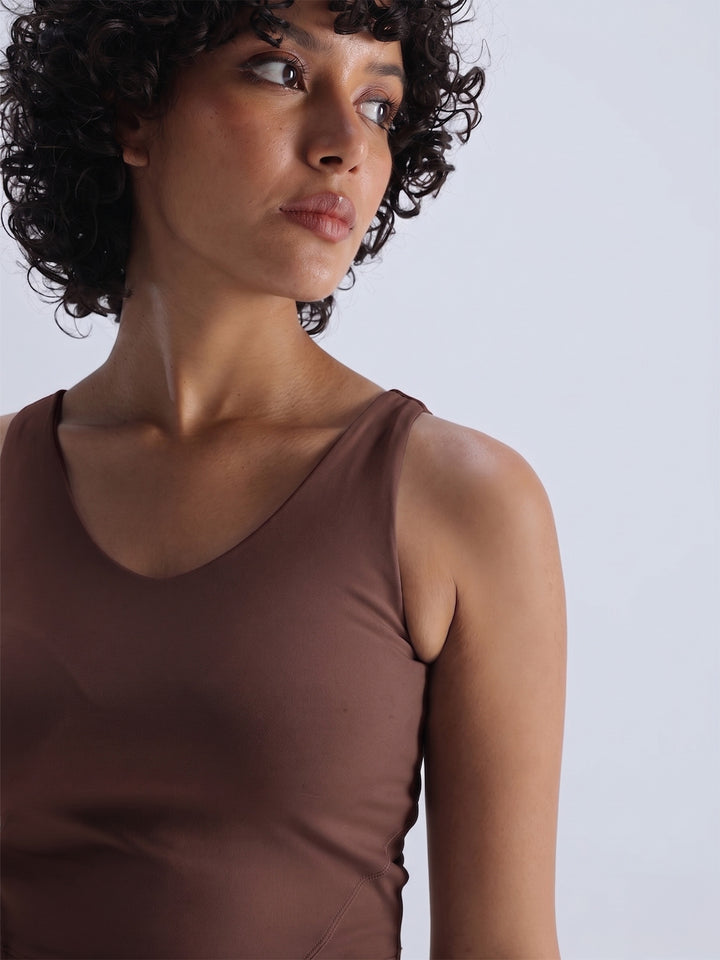 Brown Refine Crop Tank