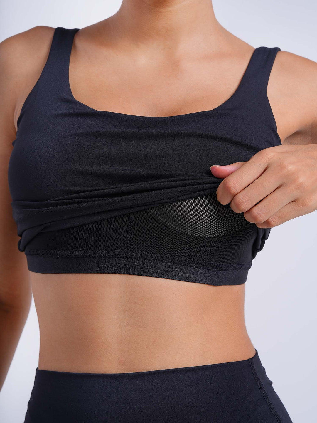 Black Aerial Crop Tank