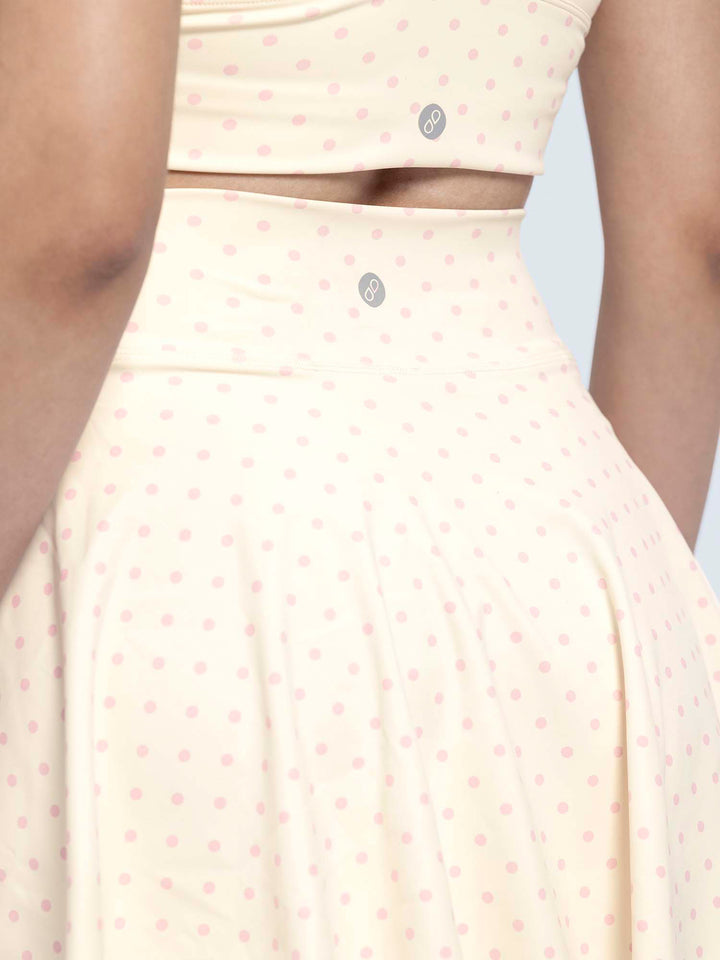 Ivory Polka Swirl Tennis Skorts