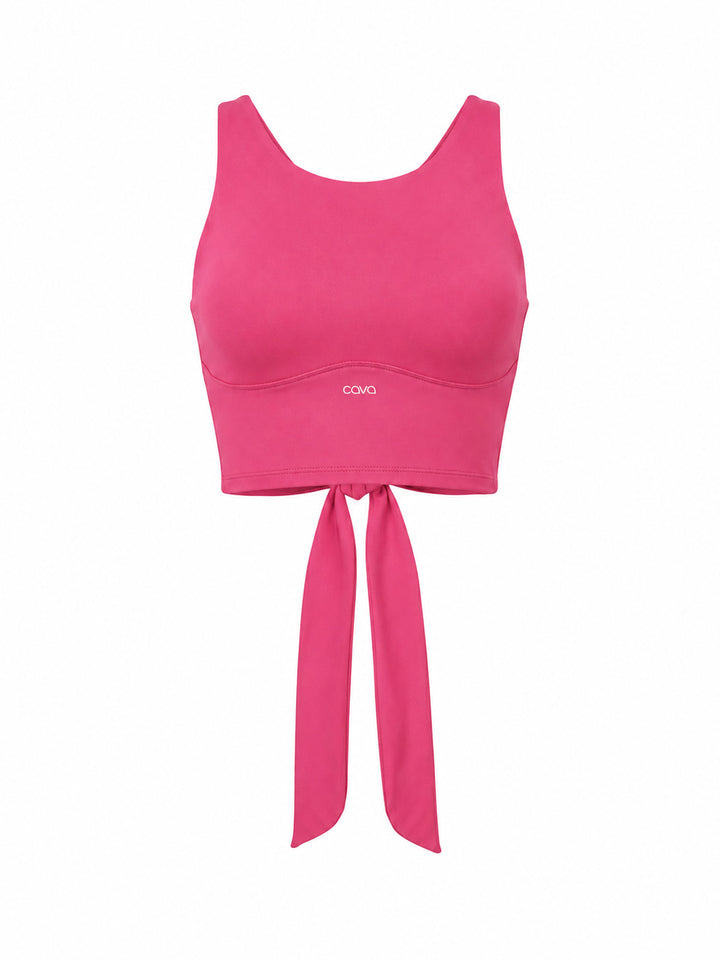 Hot Pink Tieback Swim Top