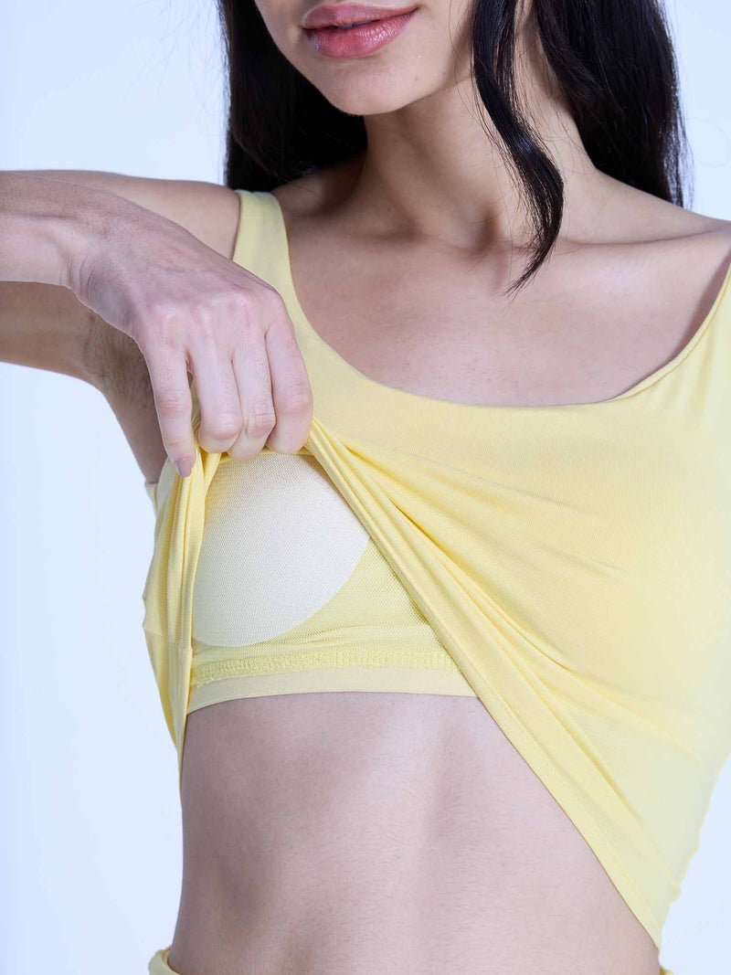 Yellow Cotton Scoop Tank