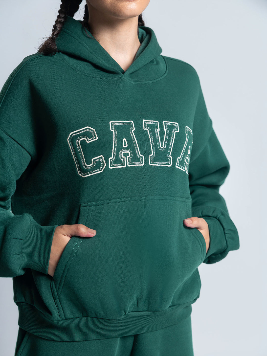 Dark Green Fleece Oversized Hoodie
