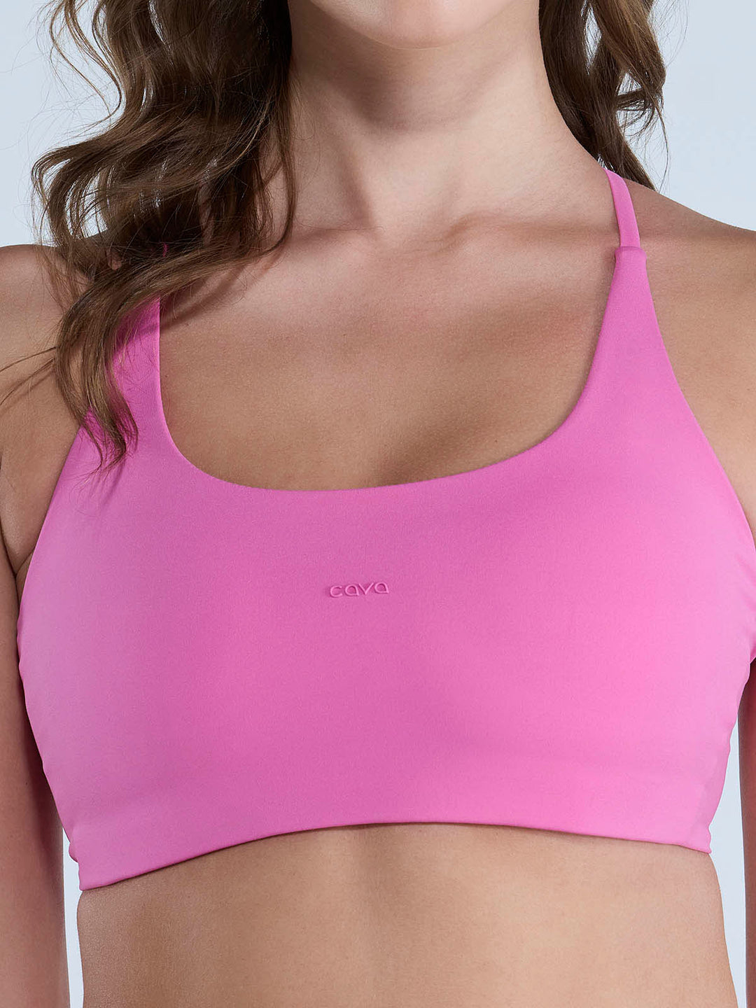 Pink Strap Back Sports Bra