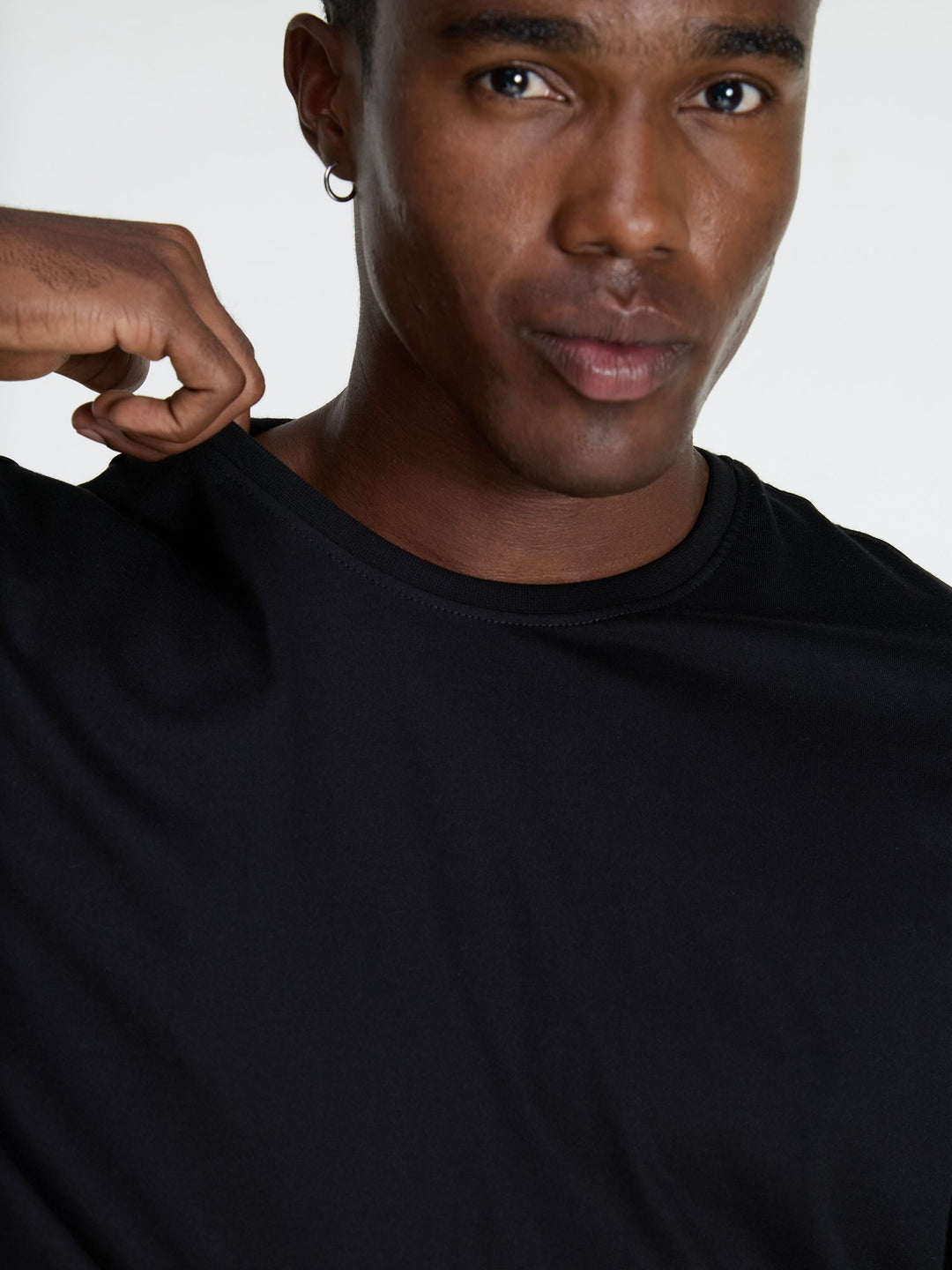 Black Supima Crew Neck T-shirt - Relaxed Fit